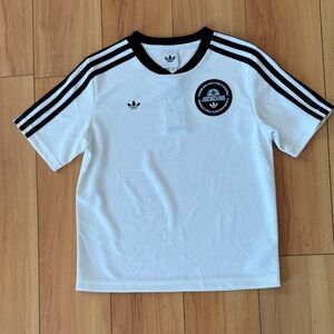 Adidas Kids White with Black Soccer Jersey